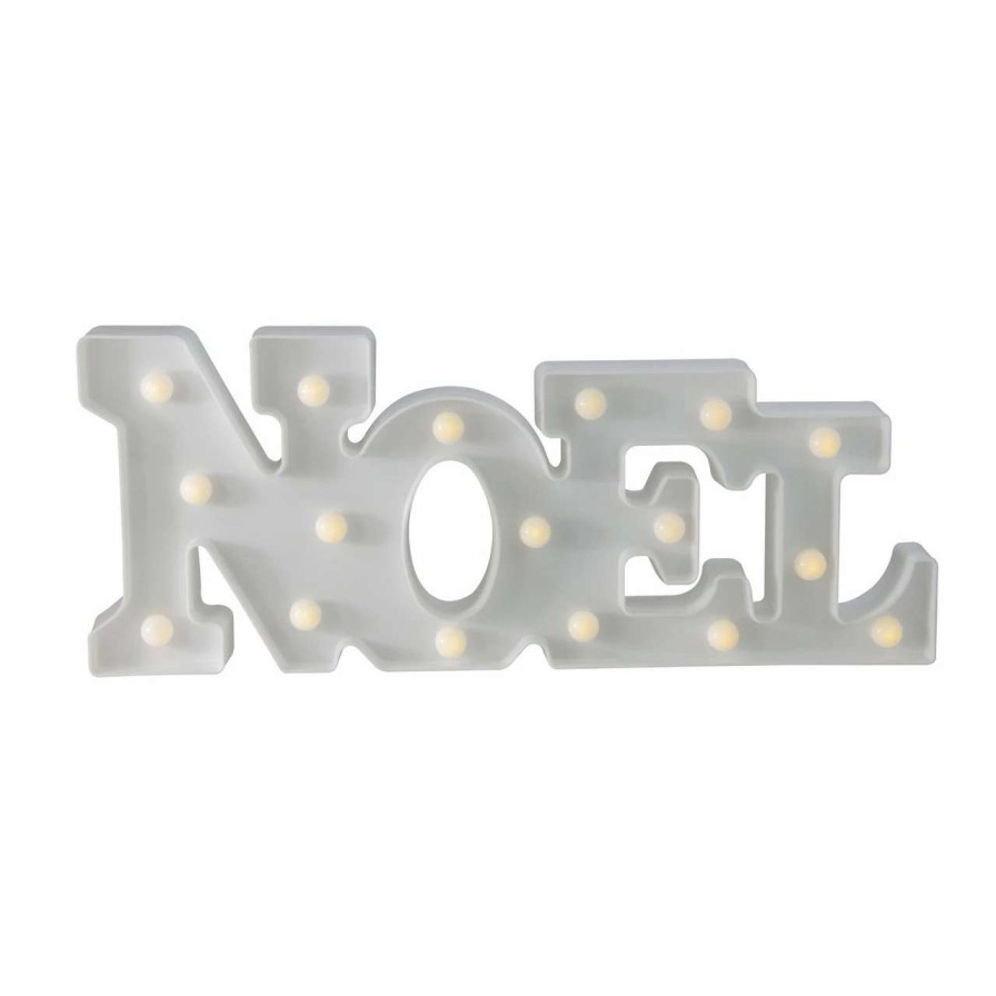 Christmas Village Sets & Accessories * | Northlight 17 White 'Noel' Led Christmas Marquee Wall Sign