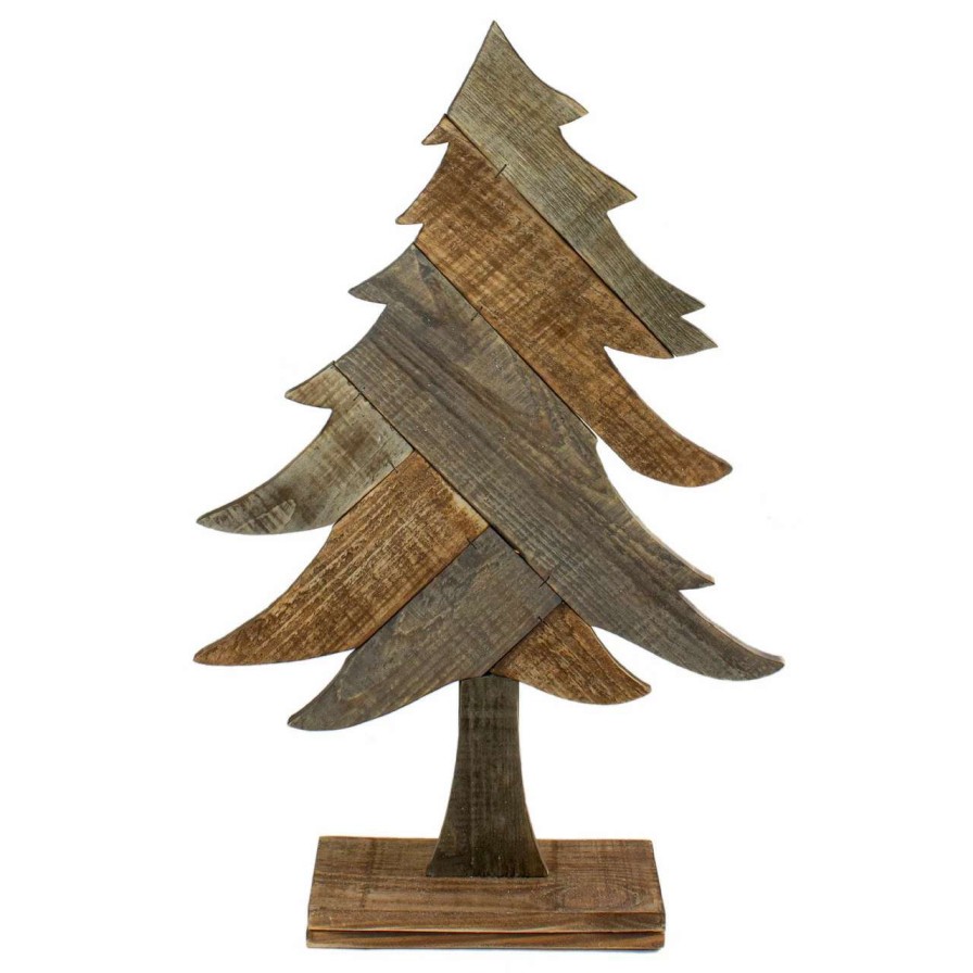 Christmas Table Top Trees * | Northlight 23.5 Brown Textured Wood Tabletop Christmas Tree