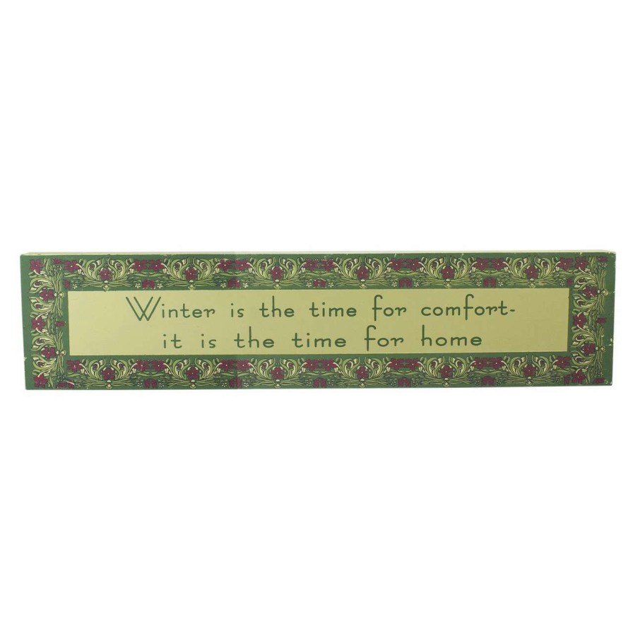 Christmas Village Sets & Accessories * | Roman 22 Purple And Green Winter Themed Rectangular Sign Board