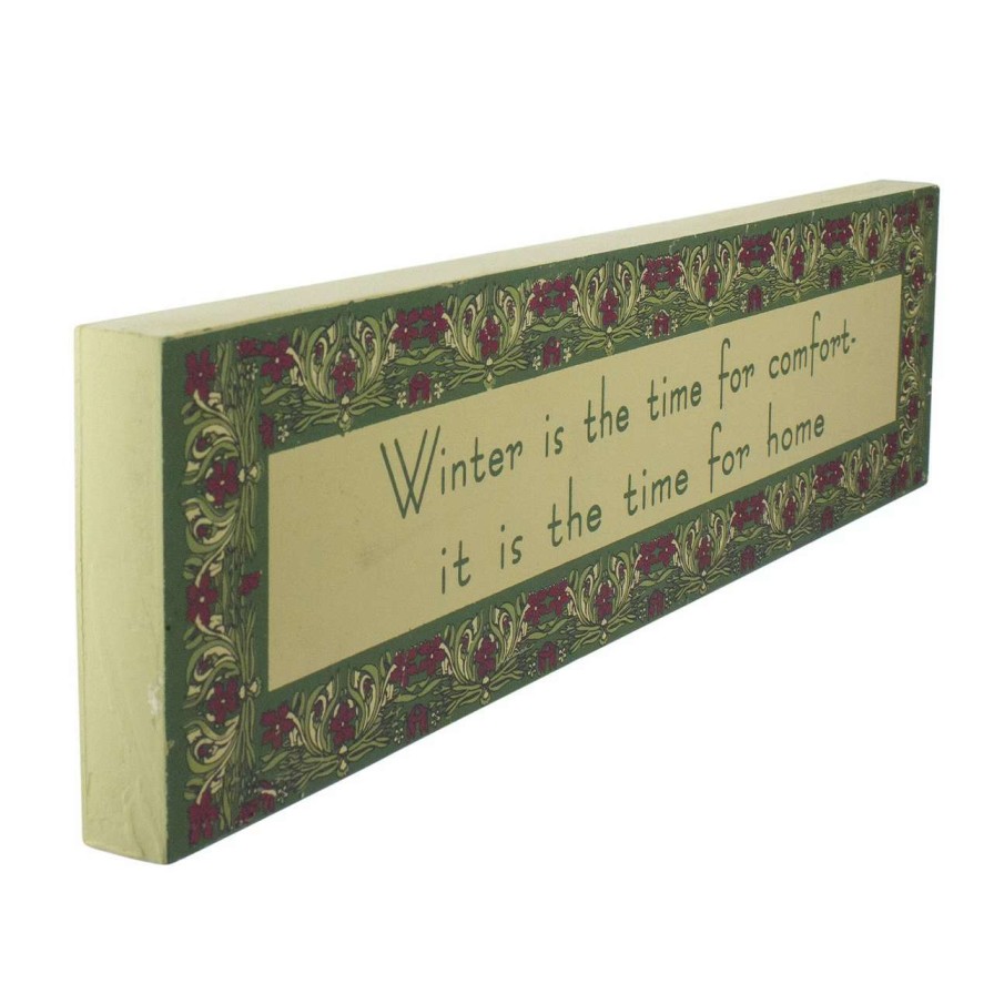 Christmas Village Sets & Accessories * | Roman 22 Purple And Green Winter Themed Rectangular Sign Board