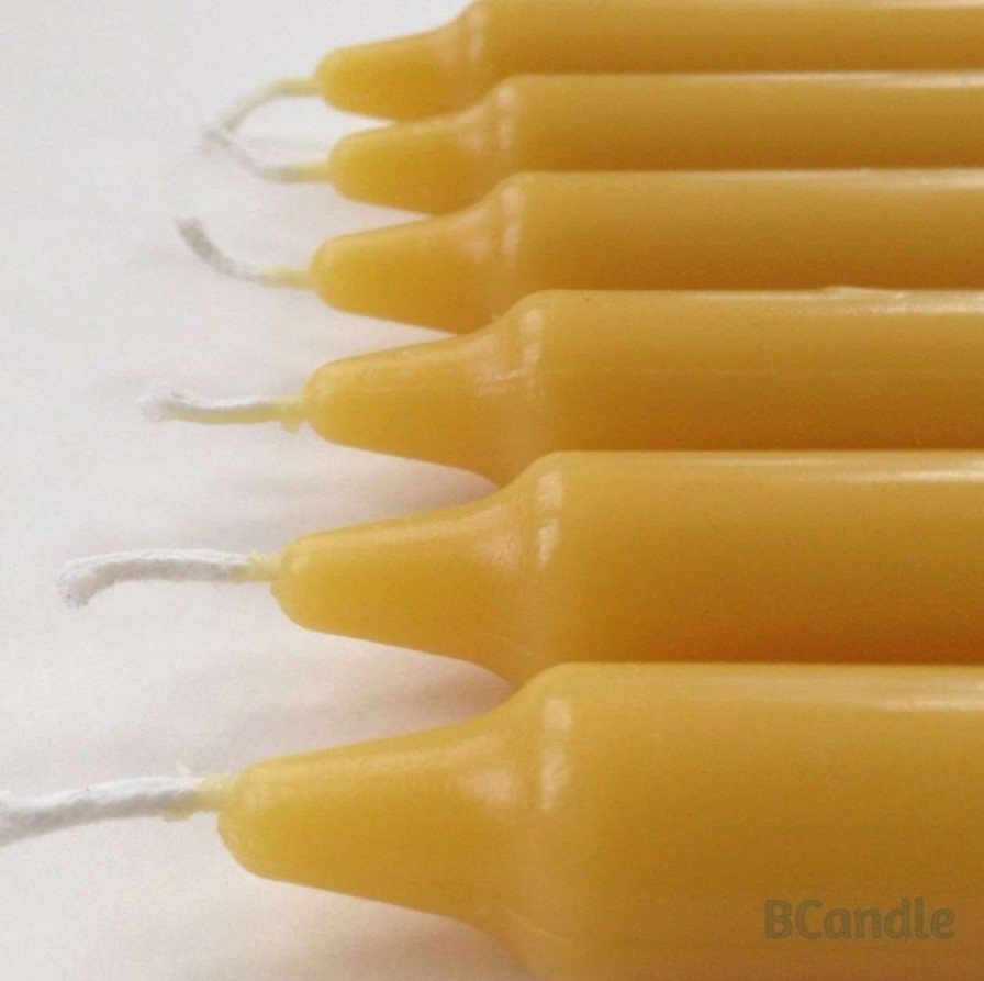 Candles & Lanterns * | Bcandle 100% Pure Beeswax Candles (Set Of 6) Organic Hand Made 8 Tall, 3/4 Diameter; Tapers