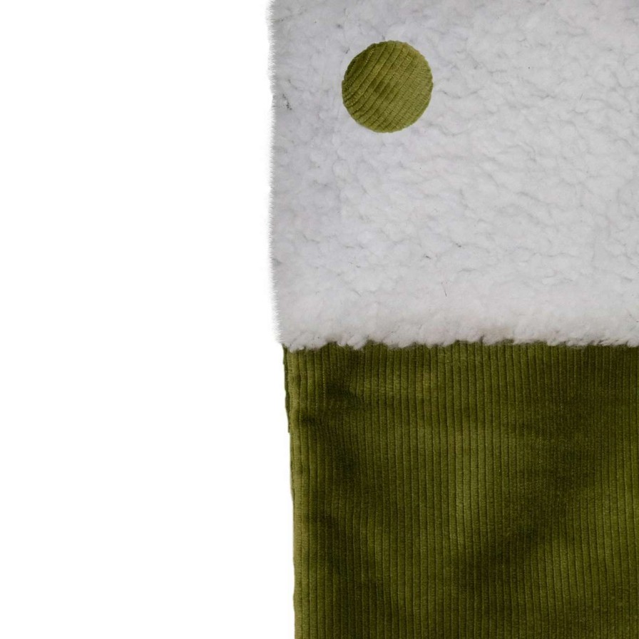 Stockings & Holders * | Northlight 20.5-Inch Green And White Corduroy Christmas Stocking