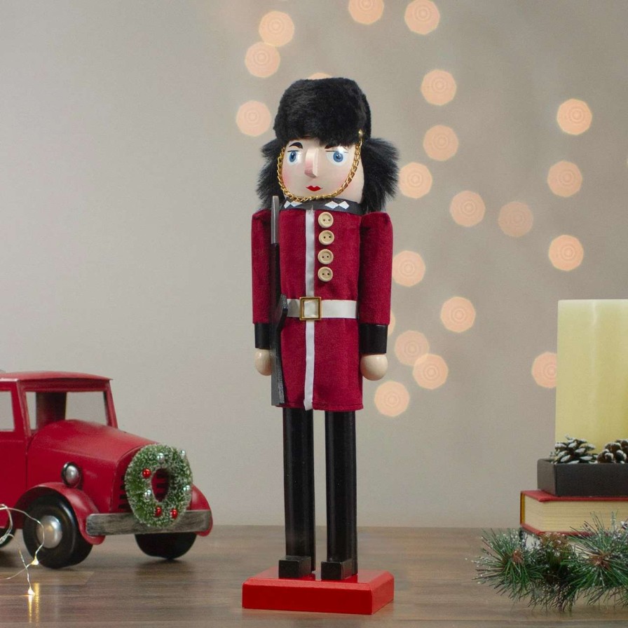 Figures * | Nutcracker Factory 14 Red And Black Royal Guard Christmas Nutcracker Soldier With Rifle