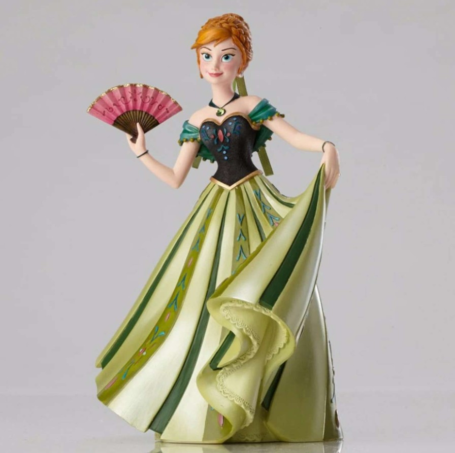 Figures * | Enesco 8 Green And Pink Frozen Anna Couture De Force Tabletop Figurine