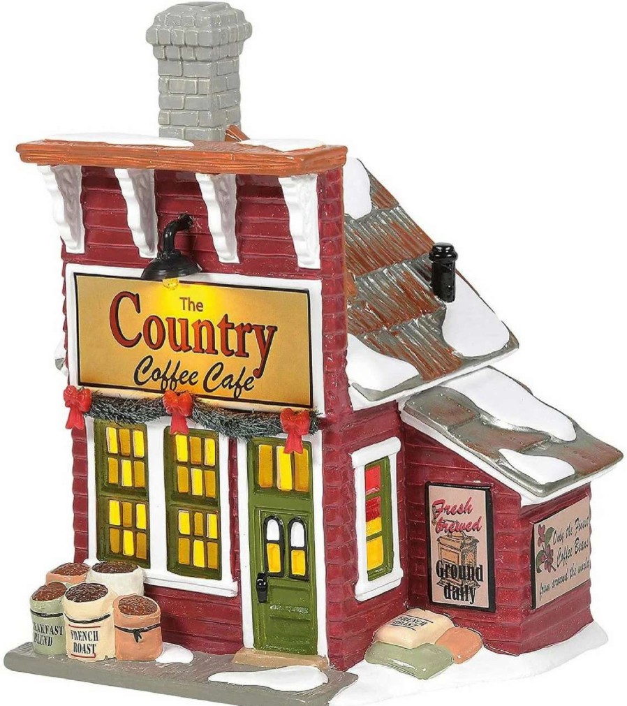 Christmas Village Sets & Accessories * | Department 56 The Country Coffee Cafe Lighted Building #6006977