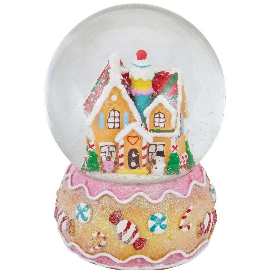 Christmas Village Sets & Accessories * | Northlight 6.5 Gingerbread House Musical Christmas Snow Globe