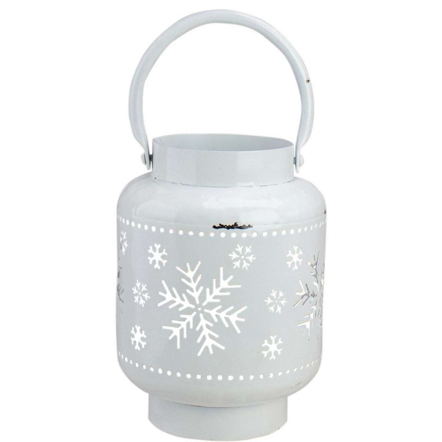 Candles & Lanterns * | Northlight 7 White Snowflake Cutout Christmas Candle Lantern