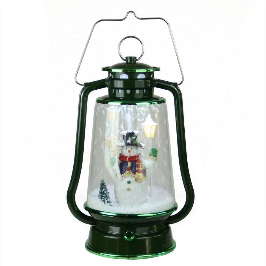 Candles & Lanterns * | Northlight 13.5 Led Lighted Snowing Musical Snowman Christmas Lantern