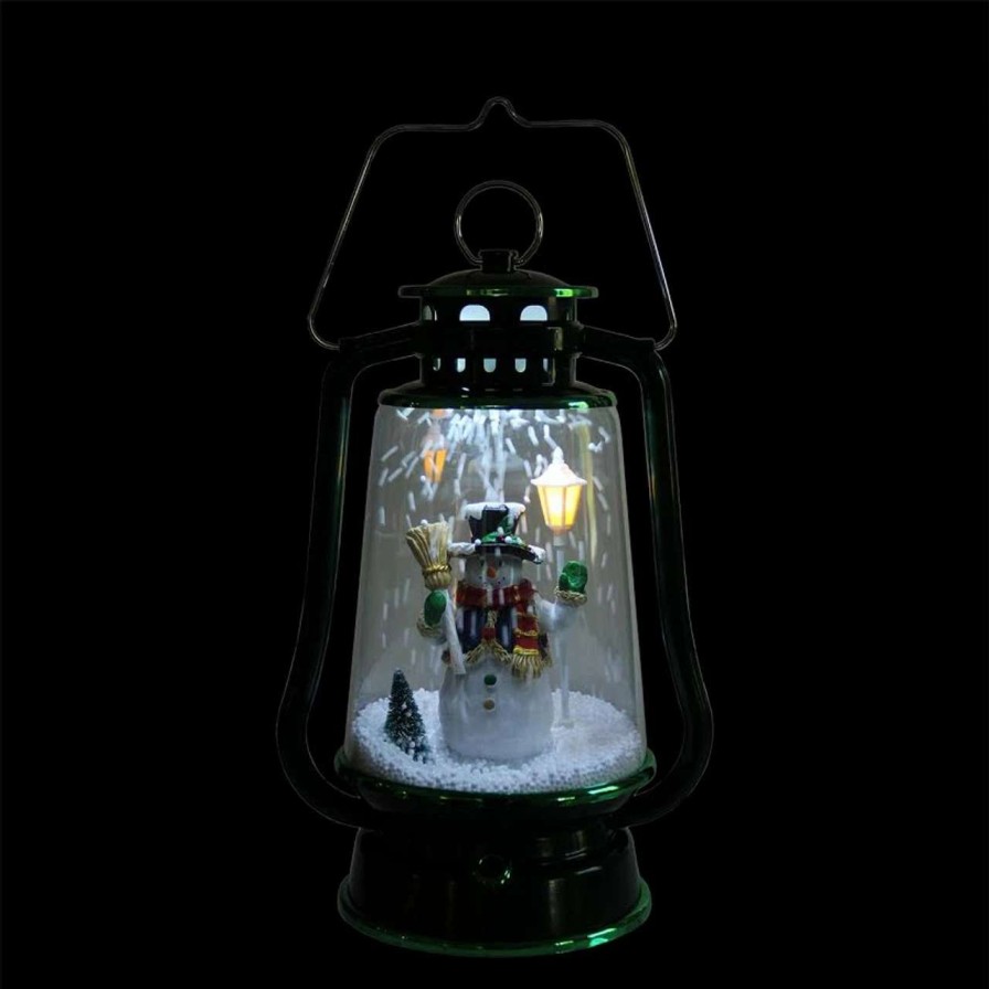 Candles & Lanterns * | Northlight 13.5 Led Lighted Snowing Musical Snowman Christmas Lantern