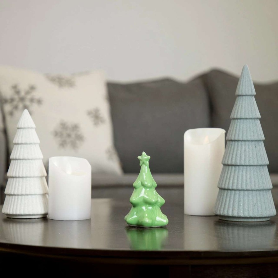 Christmas Table Top Trees * | Northlight 4.5 Green Ceramic Tree Christmas Decoration