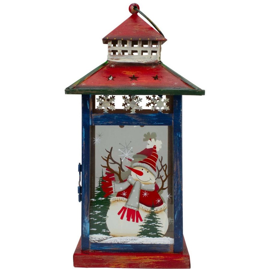 Candles & Lanterns * | Northlight Red, White And Black Snowman "Let It Snow" Christmas Lantern 12.75"