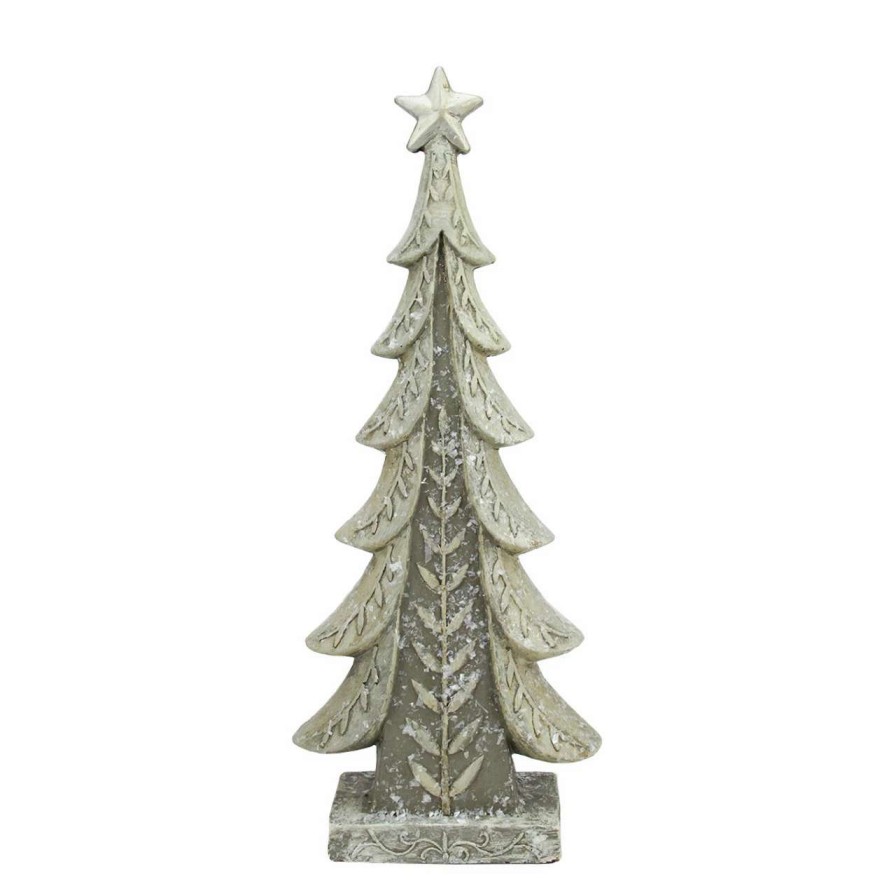 Christmas Table Top Trees * | Raz 17.5 White And Gray Tree Christmas Tabletop Decor