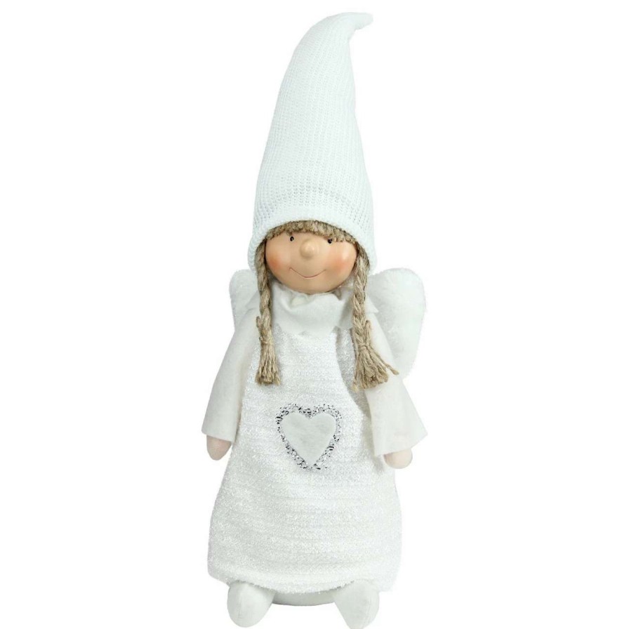 Figures * | Northlight 19.25 White Snowy Woodlands Girl Angel Christmas Tabletop Figurine