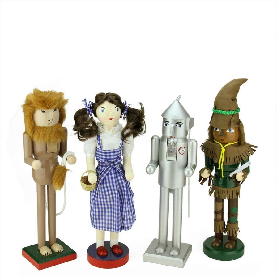 Figures * | Northlight Set Of 4 Decorative Wizard Of Oz Wooden Christmas Nutcrackers