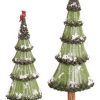 Christmas Table Top Trees * | Melrose Set Of 2 Green And Brown Artificial Christmas Tree Tabletop Decors 20.5