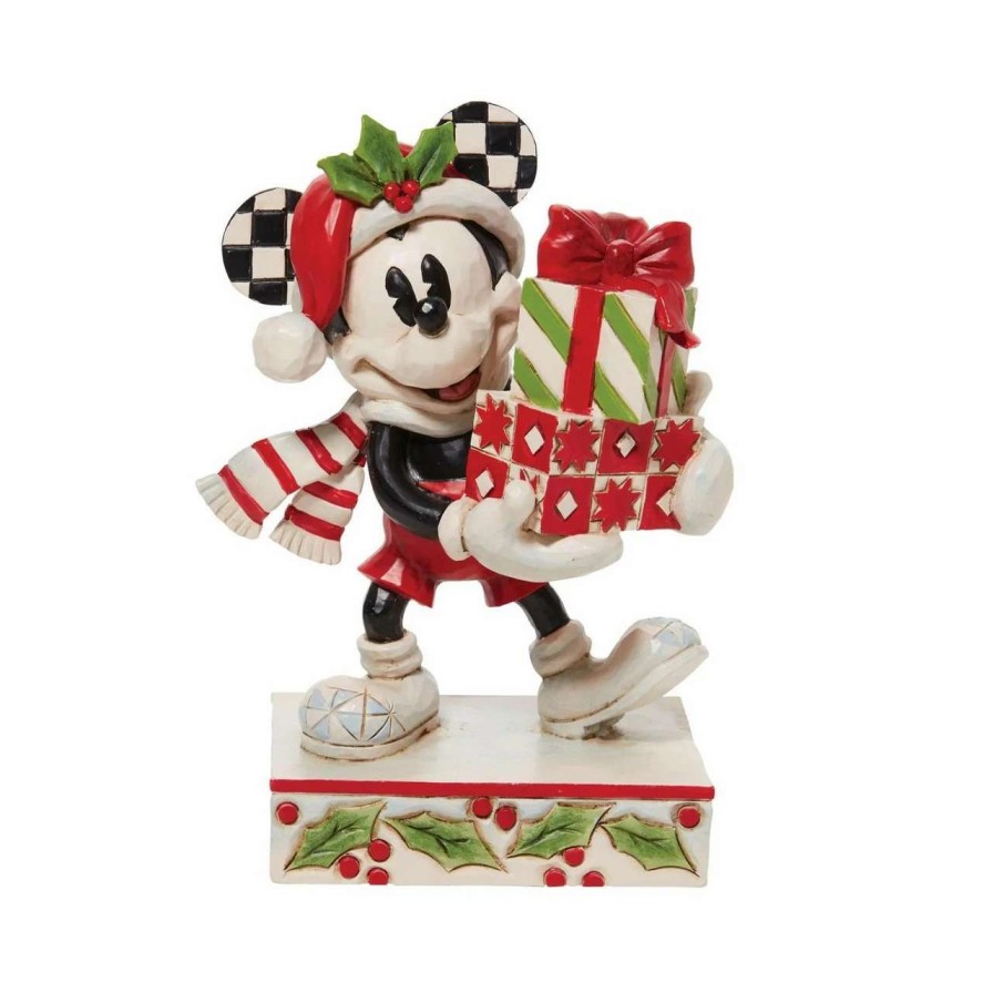 Christmas Village Sets & Accessories * | Department 56 Dept 56 Mickey With Stacked Presents Christmas Figure