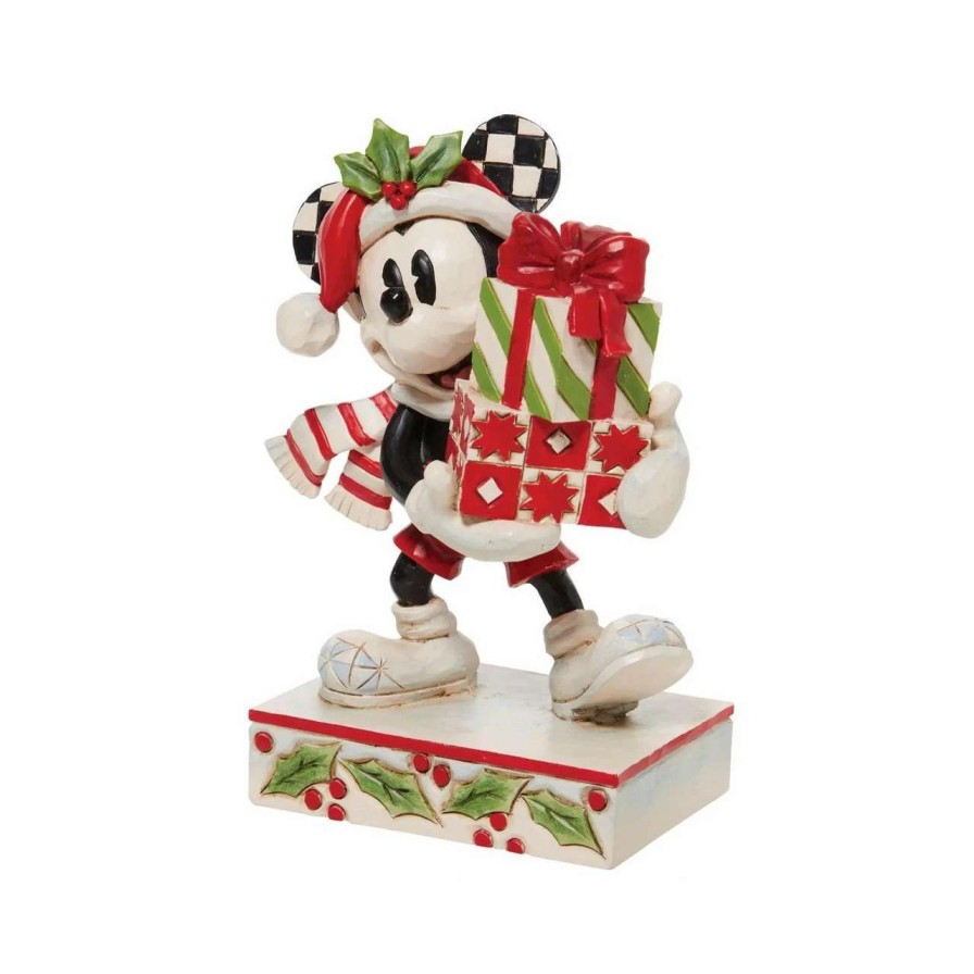 Christmas Village Sets & Accessories * | Department 56 Dept 56 Mickey With Stacked Presents Christmas Figure