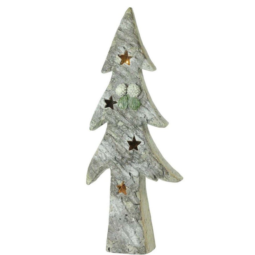 Christmas Table Top Trees * | Northlight 30 White And Green Led Lighted Glitter Artificial Christmas Tree Tabletop Decor