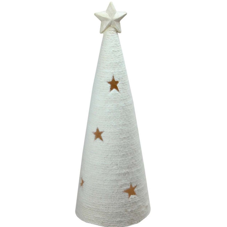 Christmas Table Top Trees * | Northlight 25.5 White Led Lighted Tree With Star Cutout Christmas Tabletop Decor