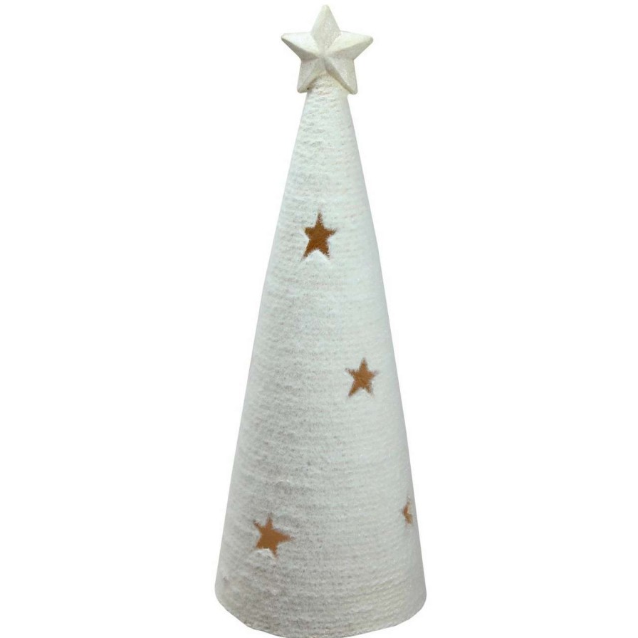 Christmas Table Top Trees * | Northlight 25.5 White Led Lighted Tree With Star Cutout Christmas Tabletop Decor