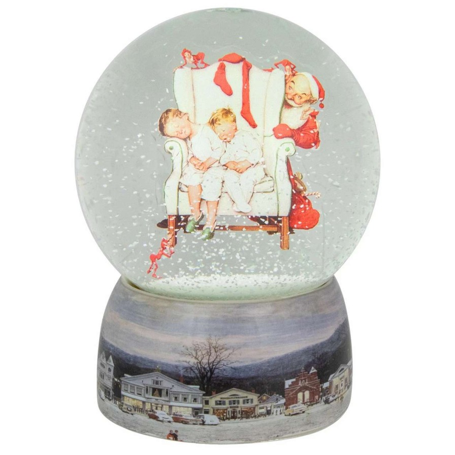 Christmas Village Sets & Accessories * | Northlight 6.5 Norman Rockwell 'Santa Looking At Two Sleeping Children' Christmas Snow Globe