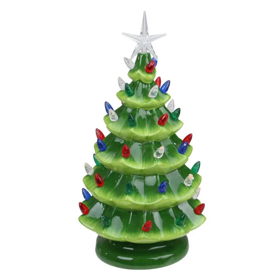 Christmas Table Top Trees * | Northlight 12.5 Led Lighted Retro Table Top Christmas Tree With Star Topper