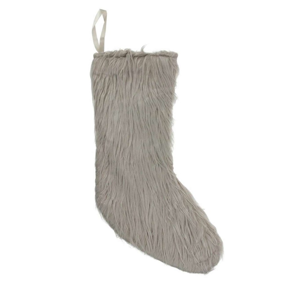 Stockings & Holders * | Northlight 17.5 Taupe Brown Traditional Solid Christmas Stocking