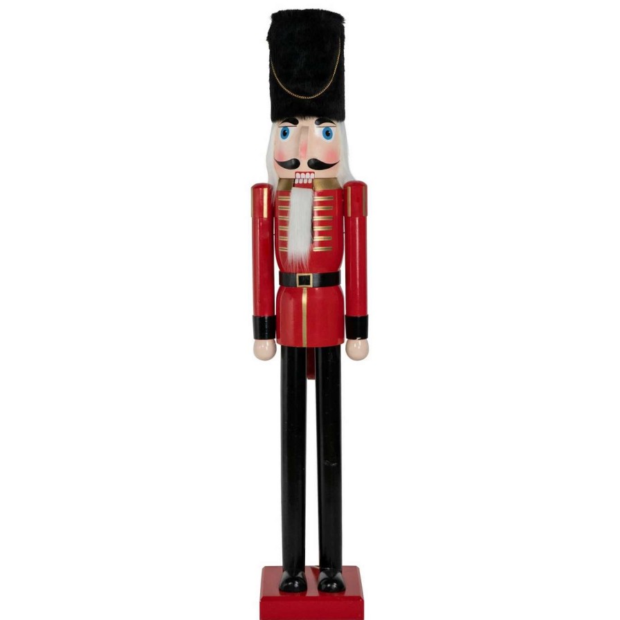 Figures * | Northlight 5 Commercial Size Wooden Red And Black Christmas Nutcracker Soldier