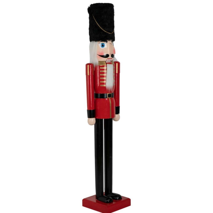 Figures * | Northlight 5 Commercial Size Wooden Red And Black Christmas Nutcracker Soldier