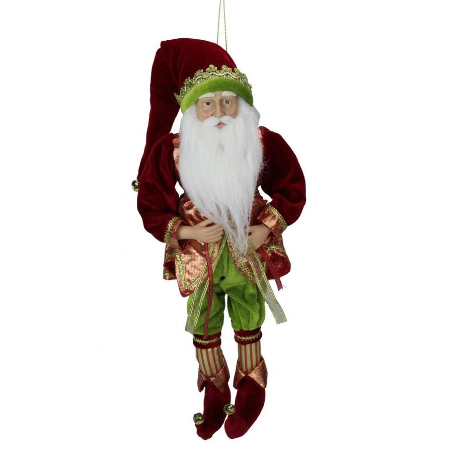 Figures * | Northlight 18 Red And Green Poseable Whimsical Elf Hanging Christmas Ornament