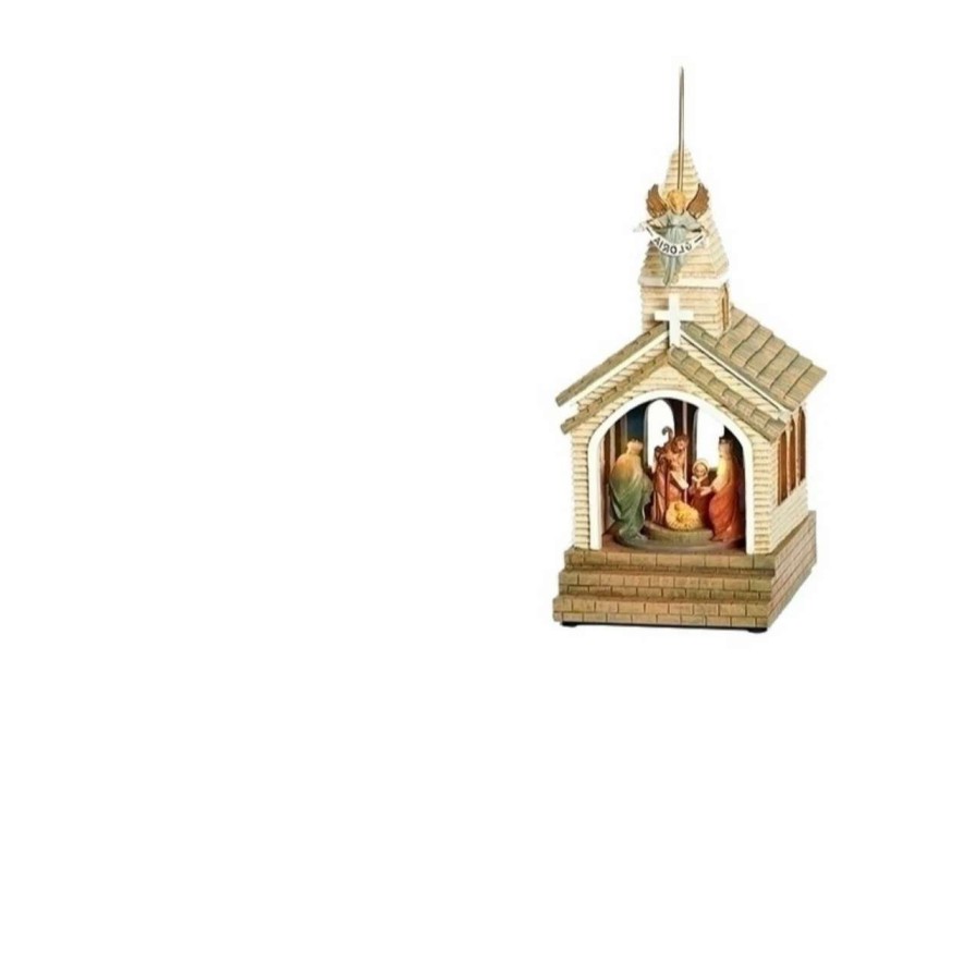 Nativity Sets & Accessories * | Roman 12 Brown And Red Led Lighted Musical Nativity Scene Christmas Ornament