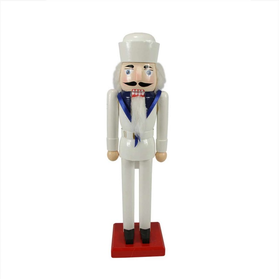 Figures * | Nutcracker Factory 14 White And Blue Navy Sailor Christmas Nutcracker