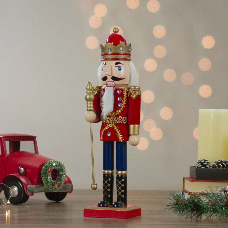 Figures * | Northlight 14 Red And Gold Traditional Christmas Nutcracker King With Scepter Tabletop Figurine