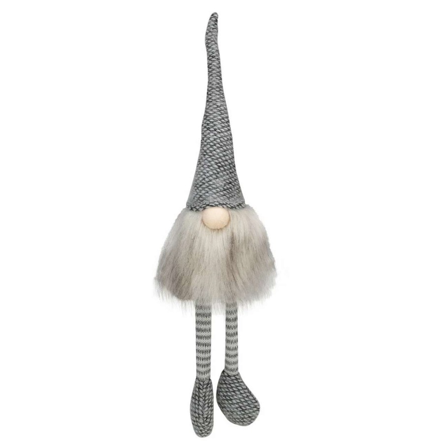 Figures * | Northlight 18.5 Black, Beige, And Gray Plush Sitting Elf Tabletop Christmas Decoration