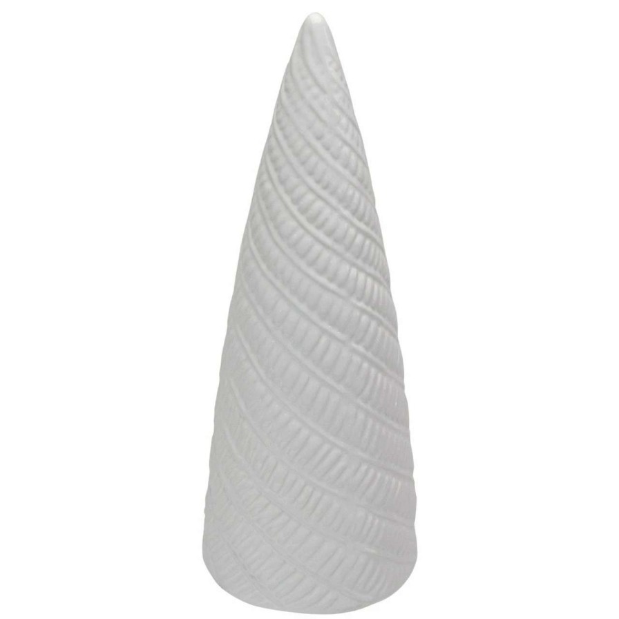 Christmas Table Top Trees * | Northlight 10 White Ceramic Cone Tree Christmas Decoration