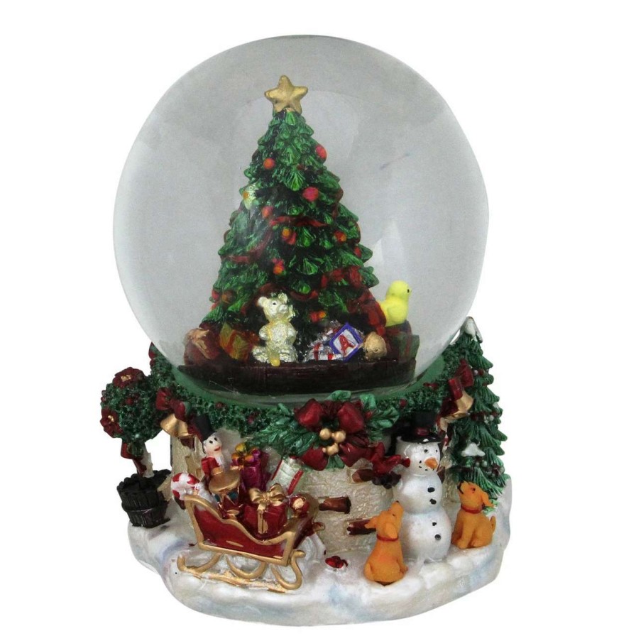 Christmas Village Sets & Accessories * | Northlight 7 Presents Under The Tree Musical Christmas Snow Globe