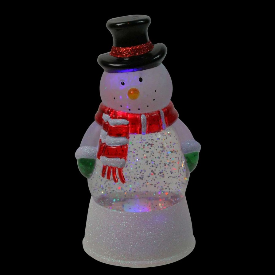 Christmas Village Sets & Accessories * | Northlight Led Lighted Color Changing Snowman Christmas Glittering Snow Dome 7.5 Inch