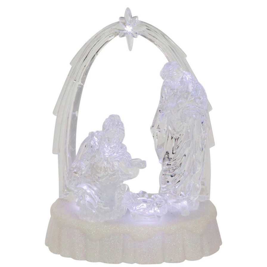 Nativity Sets & Accessories * | Northlight 7 Led Lighted Musical Icy Crystal Nativity Scene Christmas Decoration