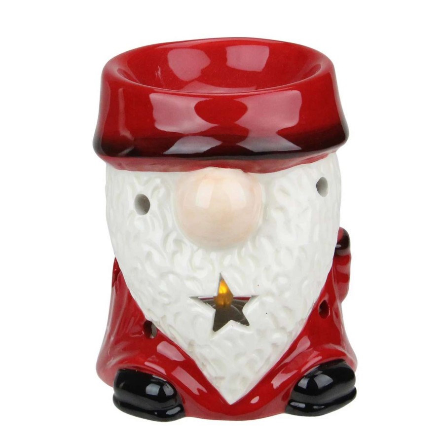 Candles & Lanterns * | Northlight 4.75 Red Ceramic Christmas Star Gnome Tealight Candle Holder