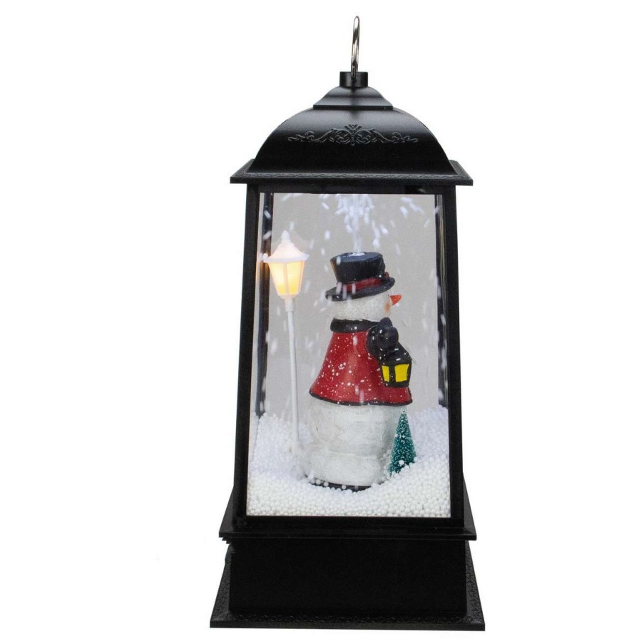 Candles & Lanterns * | Northlight 13 Lighted Snowman Christmas Lantern With Falling Snow