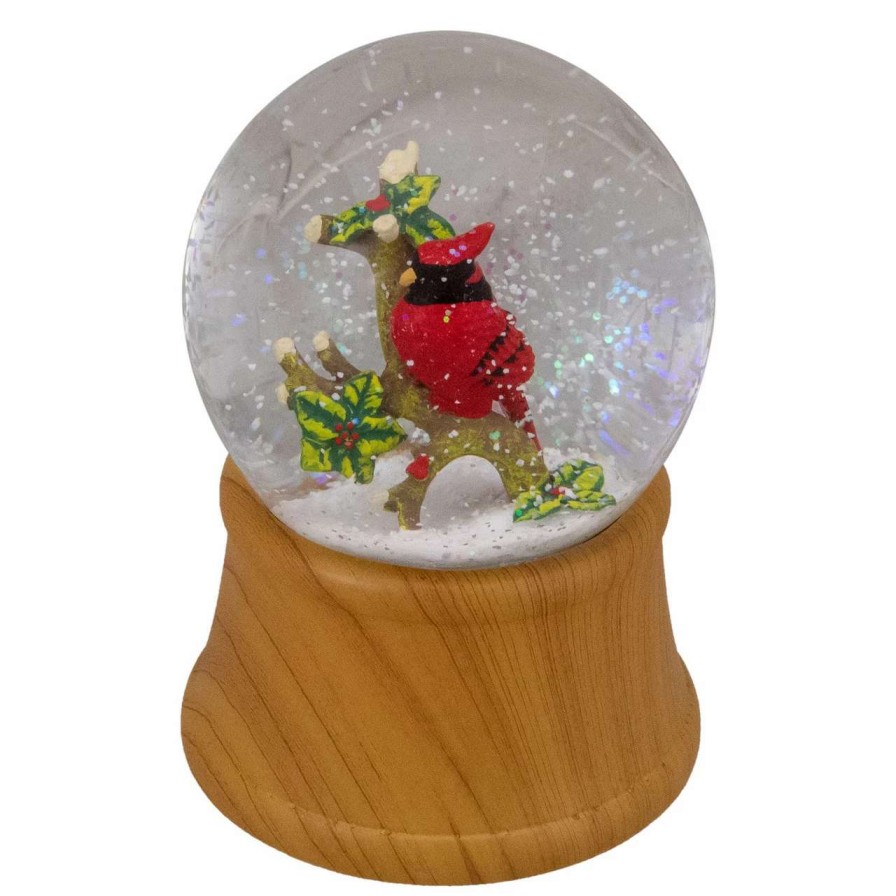 Christmas Village Sets & Accessories * | Northlight 5.5 Red Cardinal On Branch Christmas Snow Globe