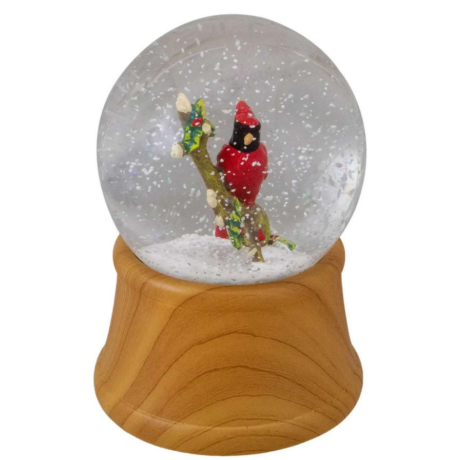 Christmas Village Sets & Accessories * | Northlight 5.5 Red Cardinal On Branch Christmas Snow Globe