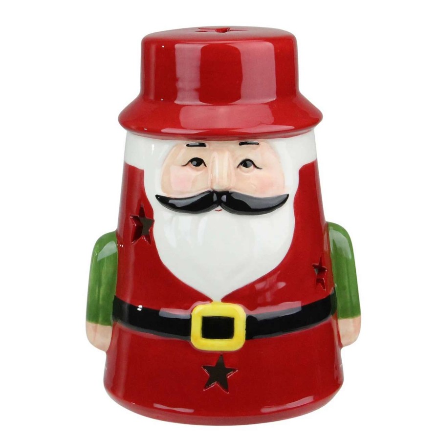 Candles & Lanterns * | Northlight 7.25 Red Ceramic Santa Christmas Gnome Tealight Candle Holder