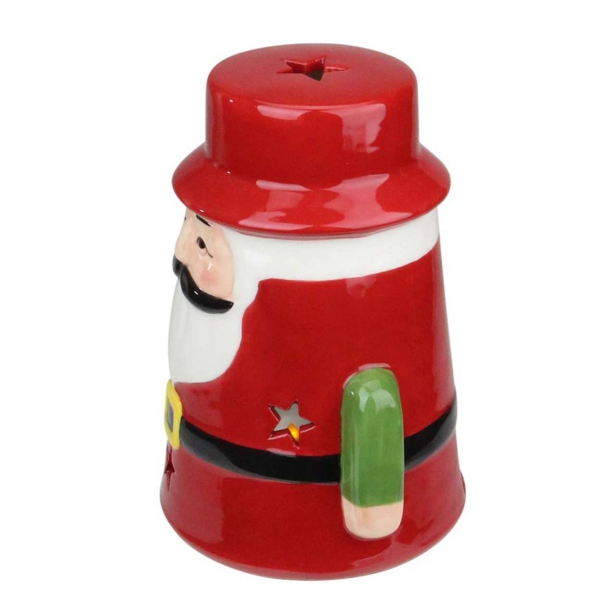 Candles & Lanterns * | Northlight 7.25 Red Ceramic Santa Christmas Gnome Tealight Candle Holder