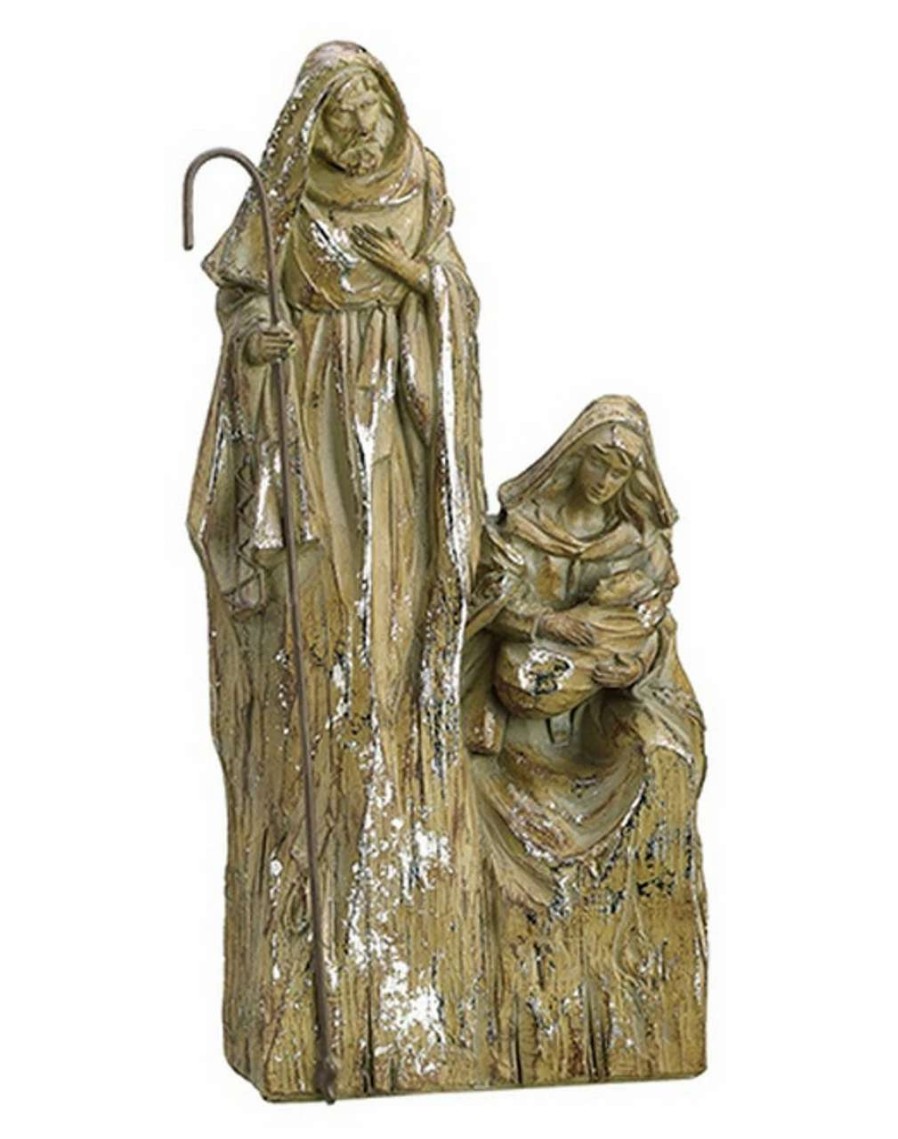 Nativity Sets & Accessories * | Allstate 10 Religious Inspirational Brown With Silver Glitter Holy Family Christmas Nativity Decoration