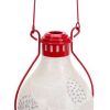 Candles & Lanterns * | Melrose 17 Red And Frosted White Battery Operated Led Christmas Lantern With Timer