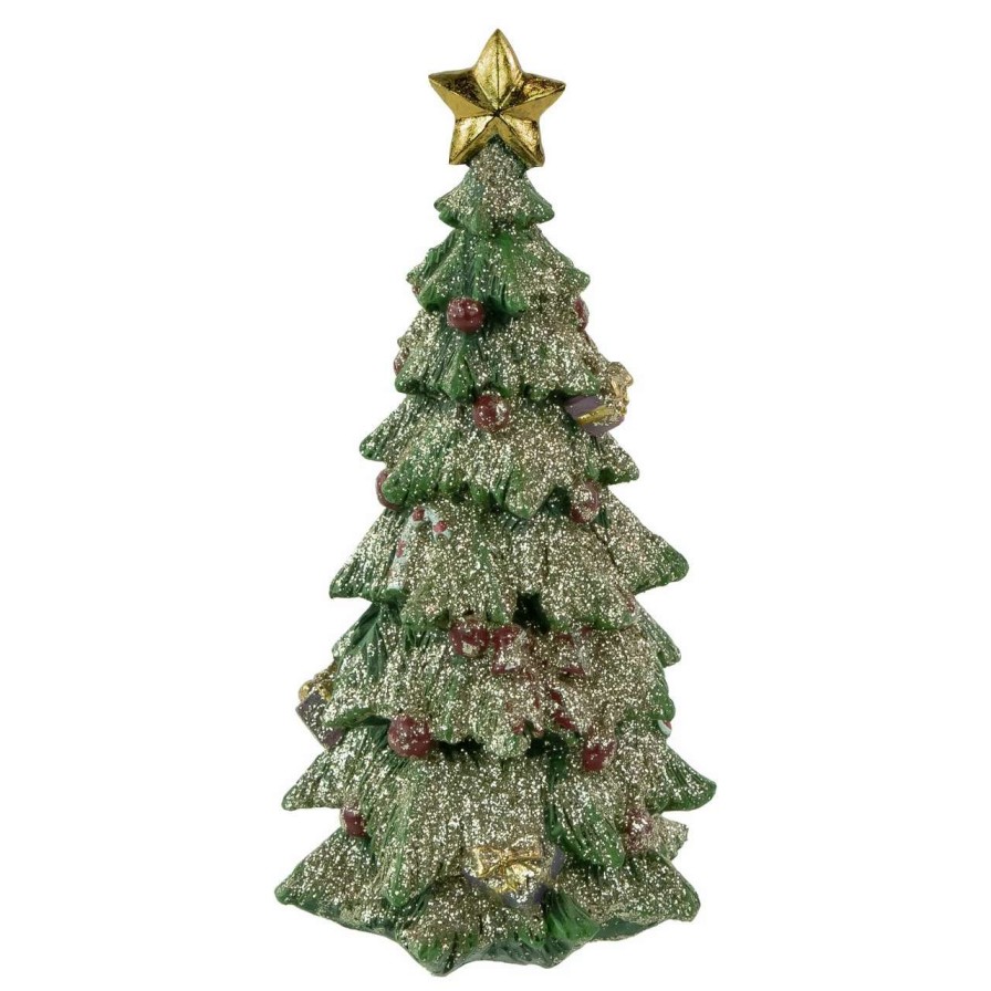 Christmas Table Top Trees * | Northlight 6.75 Glittered Christmas Tree With A Star Tabletop Decoration