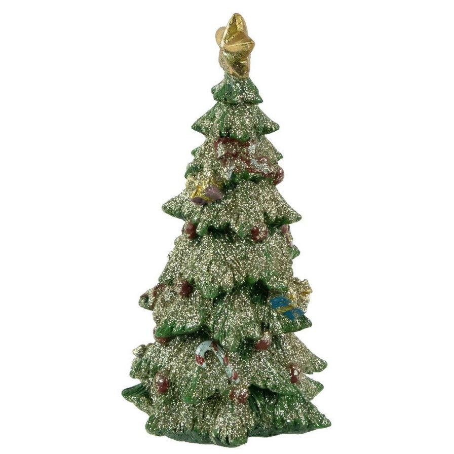 Christmas Table Top Trees * | Northlight 6.75 Glittered Christmas Tree With A Star Tabletop Decoration