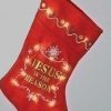 Stockings & Holders * | Roman 12.5 Pre-Lit Red And Gold Led 'Jesus Is The Reason' Christmas Stocking