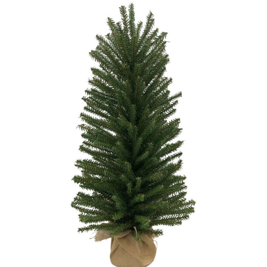 Christmas Table Top Trees * | Northlight 18 Traditional Scottsdale Mini Pine Artificial Christmas Tree With Burlap, Unlit